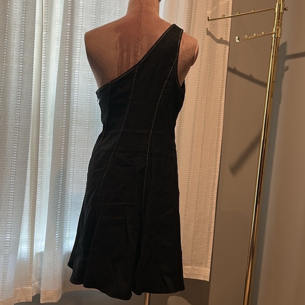 Anthropologie Black one shoulder dress - Picture 6 of 10